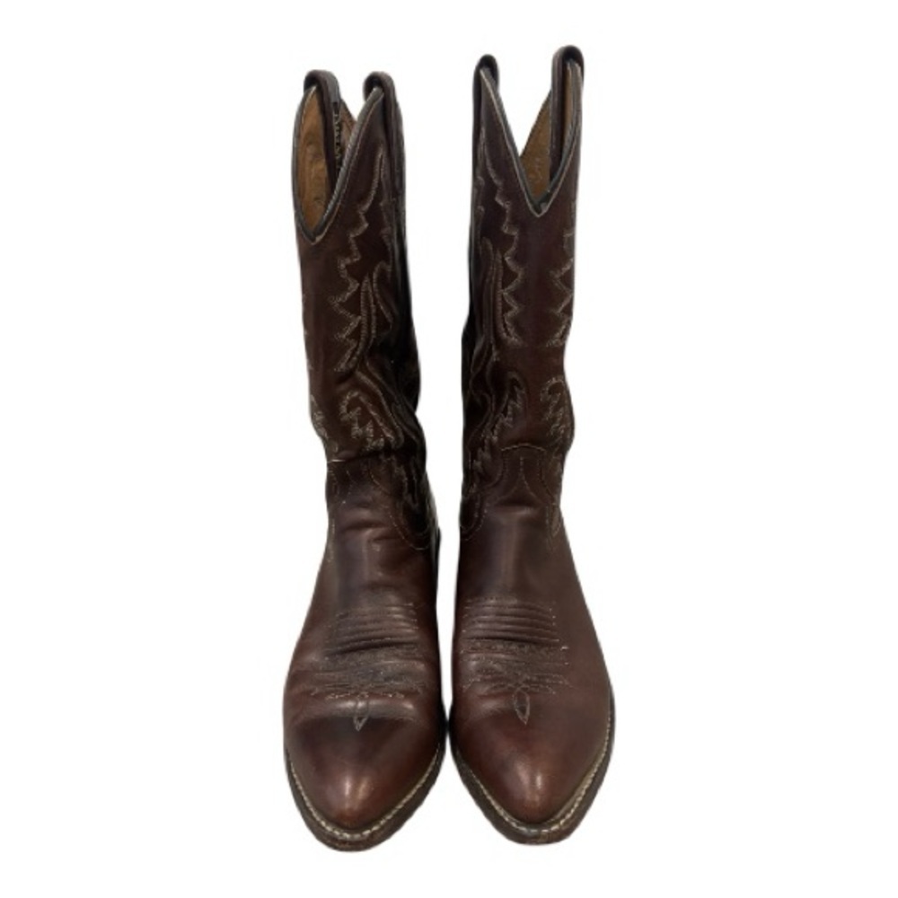Vintage Dan Post 9153089 El Paso Mens Brown Leather Cowboy Western Boots Size 9D - Picture 2 of 10